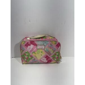 Lilly Pulitzer for Estee Lauder Makeup Bag Cosmetic Pouch Pink Floral Seashell